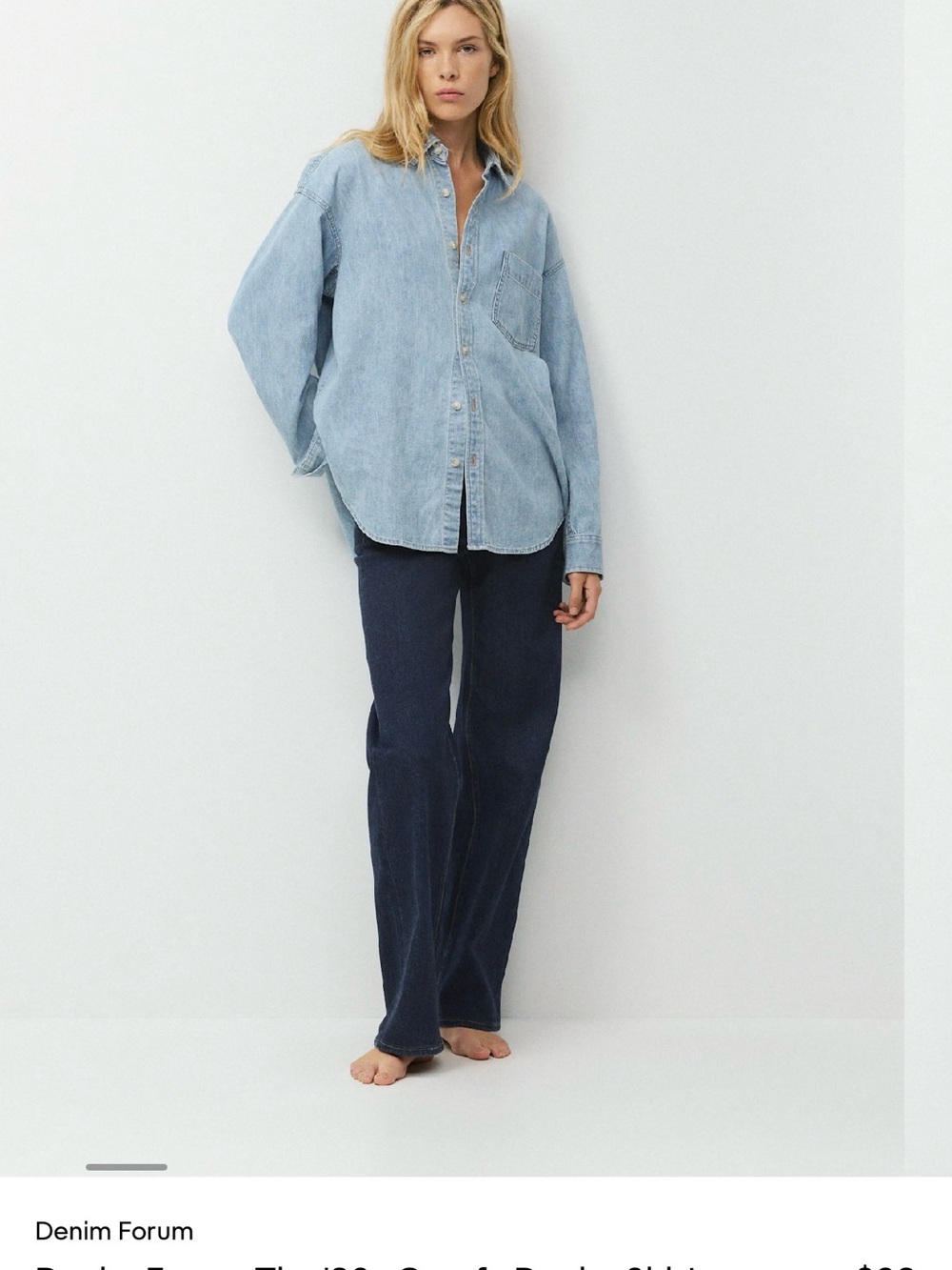 Aritzia Light Blue Denim Button-Down Shirt